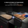 7-Piece Large Cutting Board Set – Acacia Wood & Plastic Mats with Holder, Juice Groove & Non-Slip Design - Image 2