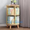 2 Tier Rotating Bookshelf with Legs, Small Stackable Display Revolving Bookcase - Image 2
