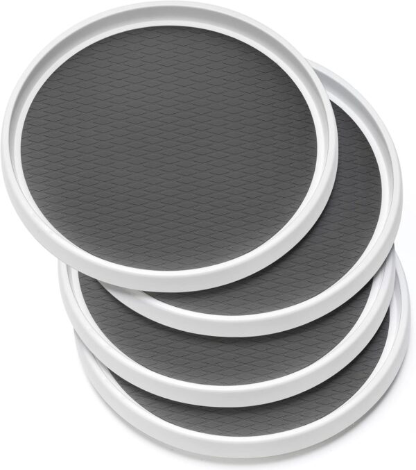 Set of 4 Non-Skid 10" Lazy Susan Turntables – Spice Rack & Organizer for Kitchen, Pantry, Fridge, Bathroom