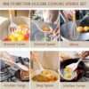 33-Piece Silicone Kitchen Utensils Set – Non-Stick Cooking Tools with Holder & Wooden Handles (Khaki) - Image 6