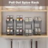 2 Pack Pull-Out Spice Rack Organizers – 2-Tier Slide-Out Cabinet Storage, Holds 10 Jars Each - Image 4