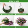 Purple Artificial Daisy Hanging Flowers in Basket – UV Resistant Faux Plants for Outdoor Patio, Lawn & Garden Decor - Image 2