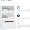 Kids Toy Storage Cabinet with Drawers & Cubbies – White Organizer for Playroom or Nursery - Image 7