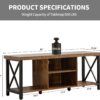 TV Stand for up to 55" TVs – Rustic Brown Console with Open Storage - Image 3