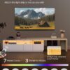Adjustable TV Stand with Power Outlet, LED Light, Fits TVs up to 106", Cloud White & Beige (ULTV126W01) - Image 5