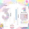 Rainbow Number 3 Birthday Candle – 3D Macaron Glitter with 12 Spiral Candles - Image 5
