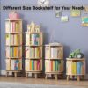 2 Tier Rotating Bookshelf with Legs, Small Stackable Display Revolving Bookcase - Image 7