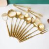 12-Piece Gold Kitchen Utensils Set – Brass Matte, 304 Stainless Steel Cooking Tools (Masher, Tongs, Spatula & More) - Image 4