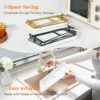 3-Tier Plastic Serving Tray – 12" x 6.5" Crack-Proof Platters with Gold Stand for Veggies, Fruit & Desserts - Image 2