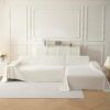 White Couch Cover for 3-Cushion Sofa – Water-Resistant, Non-Slip, Pet-Friendly Protector (71" x 118") - Image 7