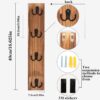 Vertical Key Holder for Wall - Mounted Wooden Key Rack Organizer with Hooks - Image 6