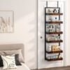6-Tier Over the Door Pantry Organizer – Adjustable Wooden Basket with Heavy-Duty Metal Spice Rack - Image 4