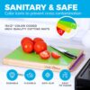 Bamboo Cutting Board Set – Includes 6 Color-Coded Plastic Boards with Food Icons for Easy Organization - Image 6