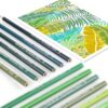 12 Green Oil-Based Colored Pencils – Pre-Sharpened Set for Drawing & Coloring - Image 5