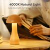 Wooden Mushroom Touch Lamp – Cordless, Rechargeable, Adjustable 360° Dimming Night Light - Image 3