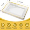 Elegant Plastic Serving Tray Set (6 Pack) – White with Gold Rim, 8" x 12.85" Disposable Platters for Parties & Weddings - Image 6