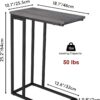 Slim C-Shaped End Table – Grey Snack/Laptop Table for Sofa or Bed - Image 6