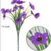 21 Bundles Purple Outdoor Artificial Flowers – UV Resistant Faux Silk Plants for Porch, Garden & Window Box Decor - Image 2