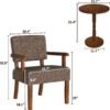 Accent Chair Set of 2 with Table – Soft Seat & Armrests, Brown (AC01) - Image 5