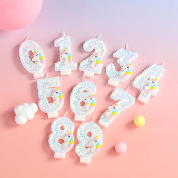 2.76" Unicorn Number 1 Birthday Candle – Party Celebration Topper