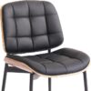 Mid-Century Modern Dining Chairs Set of 4 – Walnut Back & Black Faux Leather with Cushioned Seats - Image 4