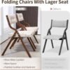 2-Pack Wooden Folding Chairs with Cushions – Portable Padded Seats for Kitchen, Office, or Events (Camel) - Image 6