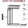 Slim C-Shaped End Table – Grey Snack/Laptop Table for Sofa or Bed - Image 3