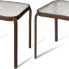 Set of 2 Bronze Outdoor Side Tables – 16" Square with Tempered Glass Top - Image 2
