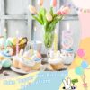 Rainbow Number 5 Birthday Candle Set – 3D Glitter Candle + 12 Spiral Candles - Image 3