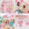 Pre-Strung Birthday Decorations – Banner, Honeycomb Balls, Swirls & Garland (Pink, No DIY Required) - Image 3