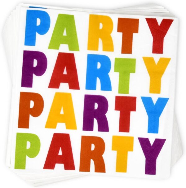 100 Rainbow Party Napkins – Colorful Disposable Paper Napkins for Cocktails, Beverages & Desserts