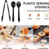 36-Piece Disposable Serving Utensils – 12 Sets of Black Plastic Spoons, Forks & Tongs for Parties - Image 4