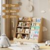 "Kids Bookshelf & Toy Storage Cabinet – 4-Tier Wooden Bookcase for Nursery & Playroom" - Image 3