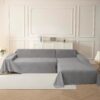 Non-Slip Couch Cover for 2-Cushion Sofa – Washable Sofa Protector for Pets (Grey, 71" x 118") - Image 2