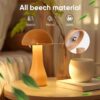 Wooden Mushroom Touch Lamp – Cordless, Rechargeable, Adjustable 360° Dimming Night Light - Image 5