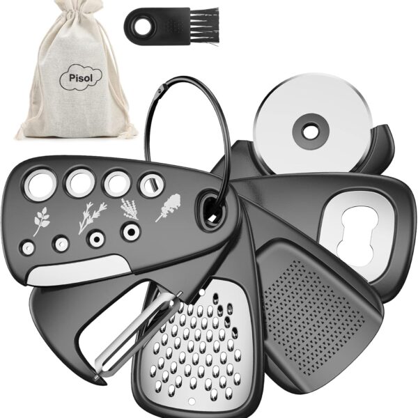6-Piece Kitchen Gadgets Set – Cheese Grater, Peeler, Pizza Cutter & More