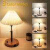 Dimmable Bedside Table Lamp with USB-C, Fabric Shade & Bulb – Small Nightstand Lamp for Bedroom/Living Room - Image 4