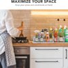 3-Tier Expandable Spice Rack Organizer – White/Grey Plastic, Adjustable 14.6"-25.8", 2 Pack - Image 2