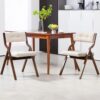 2-Pack Wooden Folding Chairs with Cushions – Portable Padded Seats for Kitchen, Office, or Events (Camel) - Image 5