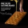 Extra Large Bamboo Cutting Board Set – 3-Piece Chopping Boards with Juice Groove & End Grain Design - Image 3