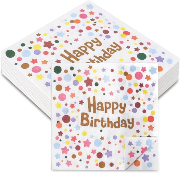 120 PCS Polka Dot Paper Napkins – 13x13" Colorful Disposable Dinner Napkins for Birthday Parties & Decorations