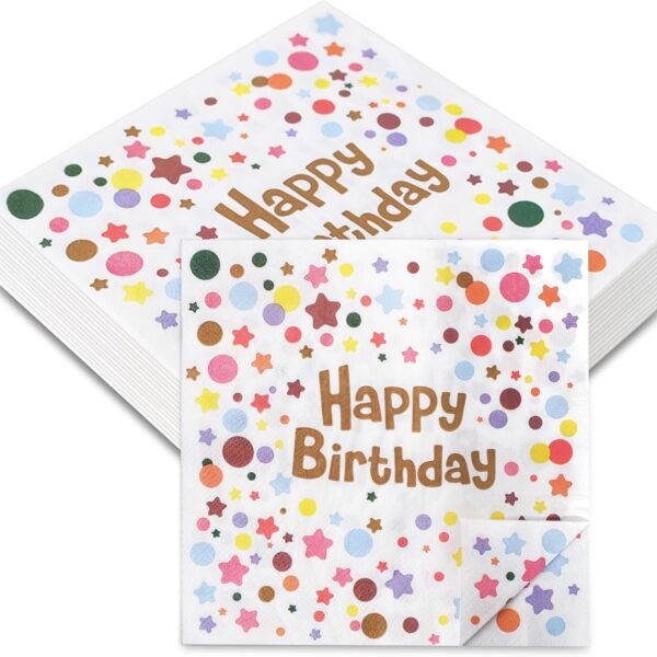 120 PCS Polka Dot Paper Napkins – 13x13" Colorful Disposable Dinner Napkins for Birthday Parties & Decorations