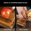 7-Piece Large Cutting Board Set – Acacia Wood & Plastic Mats with Holder, Juice Groove & Non-Slip Design - Image 4