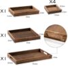 Set of 7 Rustic Wooden Serving Trays with Handles – Rectangular Platters for Entertaining & Home Decor - Image 3