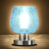Vintage Touch Bedside Lamp – 3-Way Dimmable with Warm LED, Blue Glass Design (Ideal Gift) - Image 2