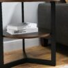 Large Rustic Round End Table – Solid Wood with Shelf & Black Metal Legs - Image 3