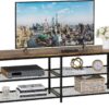 55" Rustic TV Stand for up to 65" TVs – 3-Tier Shelves & Metal Frame - Image 7