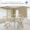 4-Pack Padded Folding Chairs – Heavy-Duty Steel Frame, Indoor/Outdoor Use, Gold/Almond - Image 4