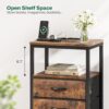 5-Drawer Dresser with Charging Station – Tall Nightstand & Chest of Drawers (Rustic Brown) - Image 2