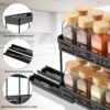 2 Pack Pull-Out Spice Rack Organizers – 2-Tier Slide-Out Cabinet Storage, Holds 10 Jars Each - Image 5